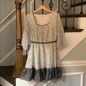 Madewell Black/white floral mini dress-size M